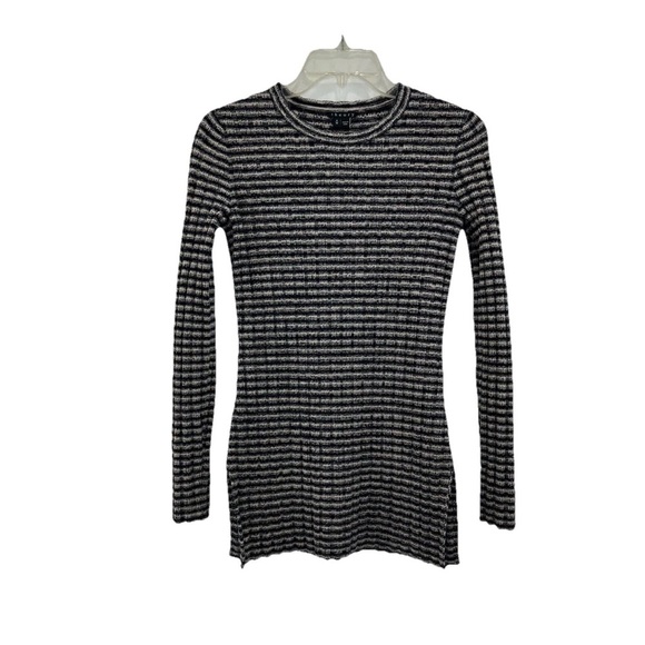 Theory Belira Melange Ribbed Knit Wool Tunic Sweater Petite Womens Sz 0 - Picture 3 of 8